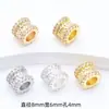 Cuentas Espaciadoras Huecas de Zirconia Microincrustada Chapadas en Oro de 14K Accesorios para Pulseras y Collares DIY Accesorios de Cristal