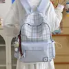 Mochila Escolar de Cuadros para Estudiantes Mujeres, Estilo Versátil y Fresco, Adecuada para Estudiantes de Secundaria y Preparatoria, Ligera y Práctica para el Transporte Diario, Mochila Versátil