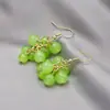 Pendientes de Uva Verde con Perlas Hechos a Mano Nuevos de Primavera y Verano Dulces Estilo Ins Japonés Chica Suave Pendientes de Fruta Yiwu