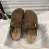 Zuecos Retro de Suela Gruesa sin Cierre para Mujer, Nueva Moda 2025 Versátiles de Cuero Mate Estilo Birkenstock