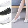 Zapatos de enfermera de una sola palabra para mujer, zapatos planos de cuña de verano blancos para mujer, nuevos zapatos de belleza de estilo coreano 2021, zapatos blancos de madre ahuecados