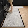 Tapete de chão para cozinha antiderrapante à prova de óleo lavável sem necessidade de lavar tapete especial para pés à prova d'água resistente a manchas tapete de couro pvc doméstico inteiro