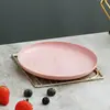 Estilo Escandinavo Prato para Ossos Pequeno Redondo Doméstico Prato de Jantar para Crianças Prato para Servir Comida de Palha de Trigo Prato de Frutas de Plástico