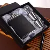 Conjunto de Garrafas de Vinho de Aço Inoxidável 7oz 8 Portátil Pequena Garrafa de Vinho 7oz Caixa de Presente de Luxo Garrafa de Bebida Meio Quilo