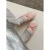 Temporada del Primer Encuentro: Zapatos de Ballet Dulces Estilo Girly para Mujer con Lazo y Volantes, Zapatos Individuales Planos de Suela Suave, Zapatos Rollo de Huevo