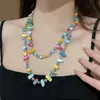 Collar de Perlas de Lujo de Alta Gama de Doble Capa, Cadena Larga Versátil y Sencilla para Suéter, Colgante Accesorio para Ropa de Otoño e Invierno