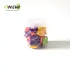 Botella Hexagonal de Plástico Transparente Pet Grado Alimenticio de 210 ml de Diámetro Grande para Snacks Infantiles, Galletas, Dulces y Dátiles Rojos