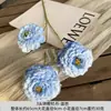 Diseño de Escena de Boda con Flores Artificiales Azules, Arreglo de Piso con Flores Falsas, Phalaenopsis, Tulipanes, Arreglo Floral Decorativo Suave