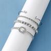 Pulsera Abierta Nueva de Diseño Europeo y Americano Transfronterizo para Mujer en Forma de Corazón Creativa Retro Simple Pulsera de Figura de Ocho de la Suerte Juego de Tres