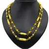 Colar Masculino Hexagonal com Padrão de Bambu Dourado Falso 8mm de Espessura Extra Banhado a Ouro 18K Yiwu Pequeno Artigo Estilo Retro Tendência