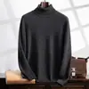 Suéter de Cachemir de Cuello Alto 2026 Otoño e Invierno Nuevo Suéter Básico Liso para Hombre Estilo Coreano para Personas de Mediana Edad Suéter Pulóver Holgado