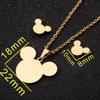 Moda Nuevos aretes de copo de nieve collar traje de joyería traje de joyería con forma de corazón de amor de oro de 18K juego de dos piezas de comercio exterior