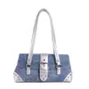 Bolsa Feminina Baguete de Ombro Tendência e Estilosa 2026 Nova Moda Bolsa de Ombro de Rebite de Alto Padrão com Estilo Coreano Texturizado Que É Versátil