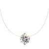 Plata de ley 925 línea de pesca collar de un solo diamante joyería al por mayor fábrica directa simple fresca luz de lujo moda cadena para el cuello