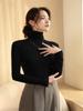 Jiaxuan Dourado Nova Primavera e Outono Camisa Base Roupa Externa Gola Alta Fio Interno Base de Algodão Jaqueta de Outono Top 925