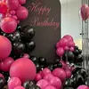 Conjunto de 30 Balões Rosa Vermelho e Preto Balões Espessos Layout de Cena de Aniversário Infantil Decoração de Casamento Feriado