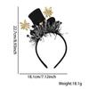 2027 Diadema de Feliz Año Nuevo Nochevieja Fiesta Temática Negra y Dorada Accesorios Coloridos para el Cabello Diadema Estrella Copa de Vino Diadema con Letra