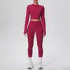 Conjunto de Yoga ao Ar Livre para Mulheres, Ajustado, com Sensação de Nuvem, Top Cropped de Cintura Alta, Conjunto de Duas Peças de Secagem Rápida para Esportes, Corrida e Fitness