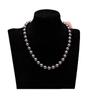 Collar de Perlas de Imitación Estilo Francés para Primavera y Verano con Incrustaciones de Circonita, Cadena Ligera de Lujo para la Clavícula, Encantador Clásico Francés para Banquetes y Vacaciones