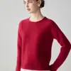 Suéter de Cachemira para Mujer Estilo Casual, Cuello Redondo, Patrón Jacquard Hueco, Suéter de Punto de Manga Larga, Corte Holgado, Cálido para Otoño e Invierno