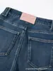 Jeans Feminino de Cintura Alta, Slim Fit, Calça Longa Flare Casual e Fashion Azul Netuno