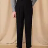 Pantalones de pana anchos estilo Nápoles de cintura alta para hombre, pantalones casuales rectos holgados, pantalones de traje italianos, modernos