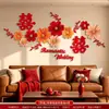Decoração de Quarto de Casamento, Quarto Novo, Parede de Fundo da Sala de Estar, Quarto, Caractere Dupla Felicidade, Guirlandas de Flores, Hall de Entrada, Escada, Decorações de Casamento