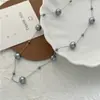 Una Variedad de Collares de Perlas Grises con Diseño de Cielo Estrellado, Cadena de Cuello en Y de Lujo Ligero de Nicho de Gama Alta, Cadena Elegante para la Clavícula, Estilo Simple