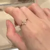 Anel de Flor Estilo Dama Rica Empilhável Moda Fresca Versátil Temperamento Suave Alto Valor Facial Anel de Dedo Indicador Aberto