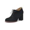 Sapatos Femininos Chunqiu Camada Única Bico Quadrado Solado Grosso Salto Grosso Salto Alto Tira Frontal Boca Profunda Salto Alto Casual Feminino