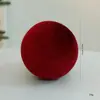 Nuevos Adornos de Bola de Navidad Envueltos en Tela Decoración de Escena Navideña DIY Bola de Decoración para Árbol de Navidad de Terciopelo Borgoña Colgantes