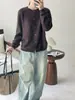 Nueva Chaqueta Cardigan de Color Sólido Otoño 2025 para Mujer, Cuello Redondo, Tejido Simple y Suave, Suéter de Cachemir Cepillado
