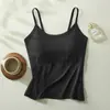 Camisola de Verano Sin Costuras de Alta Elasticidad con Jacquard Estilo Chino Hoja de Bambú, Seda Helada, con Almohadillas en el Pecho, Fina y Transpirable para Mujer