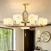 Estética de Estilo de Canción Retro Cobre Completo Nogal Negro Norteamericano Lámpara Colgante para Sala de Estar Comedor Lámpara Colgante para Sala de Té Lámpara Colgante de Espectro Completo