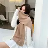 Estilo Coreano Novo Estilo Universitário Japonês Cachecol de Tricô Simples Cor Sólida Trigo Aquecedor de Pescoço Espesso Xale Quente para Casal