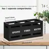 Caixa de Armazenamento de Madeira para Cozinha Rack Separado para Armazenamento de Louças Mesa de Jantar Gaiola para Hashis Rack Plano para Facas e Garfos Rack de Armazenamento de Madeira Maciça