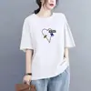Camiseta de Manga Corta para Mujer Modelo Nuevo 2026 para Verano, Corte Holgado, Adelgazante, Tallas Grandes, Oculta el Vientre y las Imperfecciones