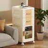 Gabinete de almacenamiento de lujo ligero con ruedas, gabinete de almacenamiento misceláneo multicapa tipo cajón, gabinete organizador para sala de estar del hogar, gabinete de almacenamiento con puerta abierta