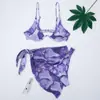 Biquíni Fashion de Três Peças com Estampa de Mármore Conjunto Sexy, Popular Novo Padrão 2023 Moda Praia Feminina Recomendação de Novo Produto