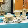 Conjunto de Chá Kung Fu Europeu Retro Transfronteiriço de 8 Peças Tampa para Caneca Gorda Tigela Xícara de Chá Presente para Casa Chinesa