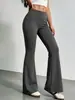 Calças de yoga micro-flare estilo Lulu para mulheres, novo conjunto fitness que levanta o bumbum, roupa de treino para Pilates, calças esportivas para corrida