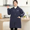 Nuevo Estilo Abrigo de Trabajo Impermeable y a Prueba de Aceite para Mujer, Ropa de Abrigo con Forro de Polar para el Trabajo, Cocina y Tareas Domésticas, Delantal