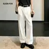 Calça Reta Simples Cor Sólida Estilo Hong Kong High Street Outono 2026 Caimento Confortável Respirável Casual Versátil Calça de Terno