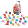 Tortugas de Frutas y Verduras que Brillan en la Oscuridad Figuras de Resina en Bolsas Sorpresa Juguetes de Juego de Imitación para Niños Set de Celebridad de Internet Tortugas de Frutas y Verduras