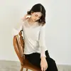Suéter de Color Sólido de Manga Larga para Verano Ajustado Largo Elegante para Viajar Cuello Alto Corto Mediano Largo Negro Ropa para Mujer Estilo Japonés