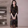 Vestido Retro con Estampado de Grulla Blanca Mom Talla Grande para Mujer Cuello en V 2026 Nuevo en Verano Estilo Francés para Gorditas MM