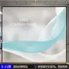 Pegatinas de Vidrio Esmerilado para Oficina con Líneas de Colores, Personalización de Logo de Empresa, Película de Protección de Privacidad para Puertas y Ventanas