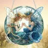 Letrero Colgante de Disco Plano Acrílico Creativo Transfronterizo con Imagen de Princesa Fantasía Cuento de Hadas Belleza, Decoración de Ventana Atrapasoles, Letrero de Porche
