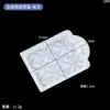 Molde de silicona para colgante de gota de cristal con patrón tridimensional, trébol de cuatro hojas, etiqueta hexagonal ovalada