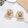 Capibala Capybara Lindo Dibujo Animado Guantes de Mitón Infantiles Niños y Niñas Cálidos y Anticongelantes Dibujo Animado de Cinco Dedos Engrosados